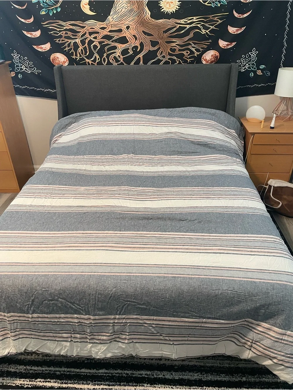 Striped Blue and White Comforter Set - Coastal Style